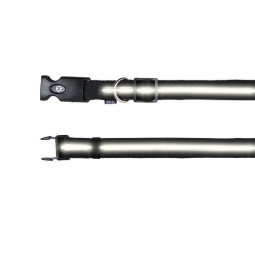 Flash - svítící nylonový obojek XS-S 23-34cm/20mm černý