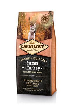 Carnilove Dog Salmon &amp; Turkey for LB Puppies NEW 12kg