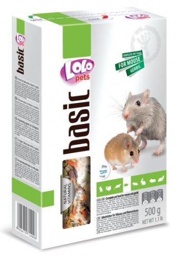 LOLO BASIC kompletní krmivo pro myši 500 g krabička