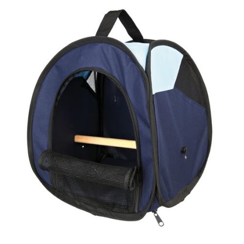 Transportní taška s bidýlkem pro ptáky tm/sv.modrá 27x32x27cm