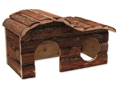 Domek SMALL ANIMAL Kaskada dřevěný s kůrou 31 x 19 x 19 cm 1ks