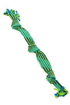 Hračka pes BUSTER Pískací lano, modrá/zelená