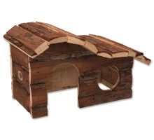 Domek SMALL ANIMAL Kaskada dřevěný s kůrou 26,5 x 16 x 13,5 cm 1ks