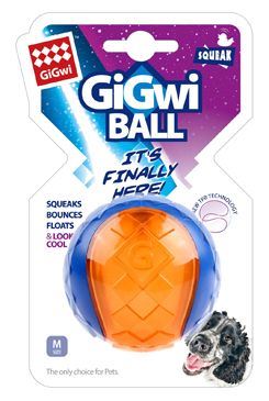 Hračka pes GiGwi Ball míček M transparentní modro/oran