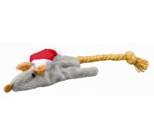 Vánoční plyšová myš/veverka hračka pro kočky 14-17 cm