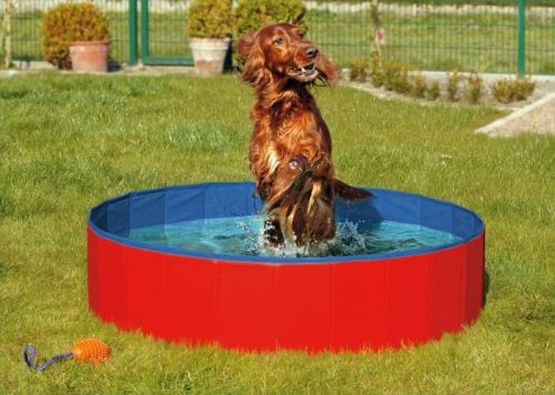 Karlie-Flamingo Skládací bazén pro psy modro/červený 80x20cm