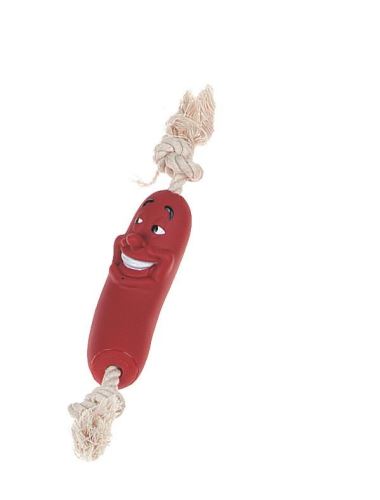 Karlie Hračka pro psy gumová klobása na laně 27x3,5cm