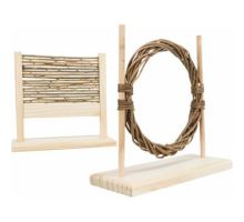Agility set pro hlodavce - překážka, kruh, dřevo/proutí, 28 × 26 × 12 cm