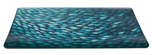 Prostírání motiv hejno ryb, petrolejová barva 44 x 28 cm