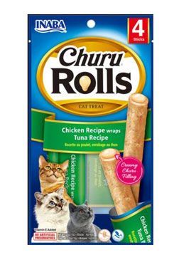 Churu Cat Rolls Chicken wraps&Tuna cream 4x10g