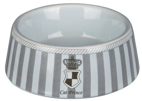 CAT PRINCE keramická miska šedo/bílá 0,18 l/12 cm