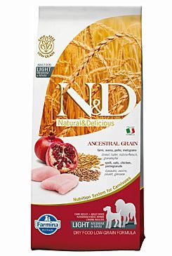 N&amp;D Low Grain DOG Light Medium&amp;Maxi Chicken&amp;Pomegranate 12kg + DOPRAVA ZDARMA