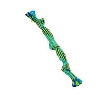 Hračka pes BUSTER Pískací lano, modrá/zelená