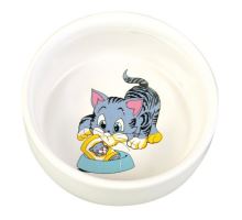 Keramická miska, malovaná, motiv kočka 300ml/11cm