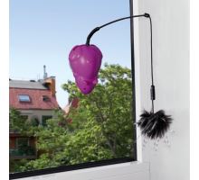 Bláznivá myš s přísavkou na okno, 3 vyměnitelné hračky 12 cm