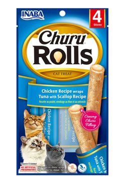 Churu Cat Rolls Chicken wraps&Tuna+Scallop cr. 4x10g