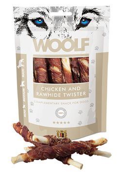 WOOLF pochoutka chicken and rawhide twister 100g