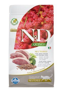 N&amp;D Quinoa CAT Neutered Duck &amp;Broccoli&amp;Asparagus 1,5kg