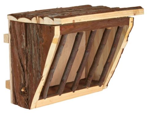 Dřevěné jesličky na seno, úchyt na klec 20x15x17 cm