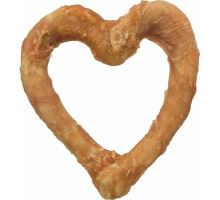 Denta Fun Chicken Heart, srdce z buvolí kůže balené kuřecím masem 14cm, 125g