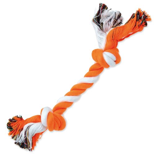Uzel DOG FANTASY bavlněný oranžovo-bílý 2 knoty