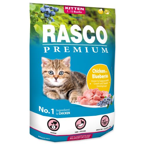 Rasco Premium Cat Kibbles Kitten, chicken, blueberries
