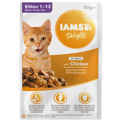 IAMS kitten delights chicken in gravy 85g kapsička