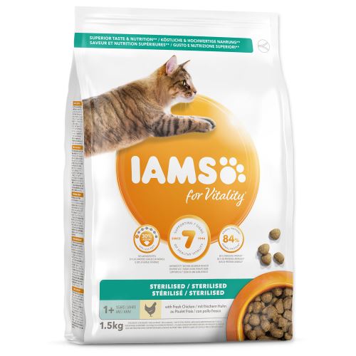 IAMS for Vitality Light in Fat Cat Food with Fresh Chicken 1,5kg