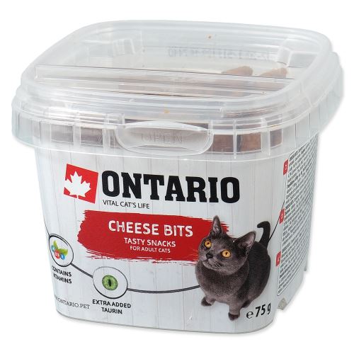 ONTARIO snack pro kočky cheese bits 75g exp. 11/23