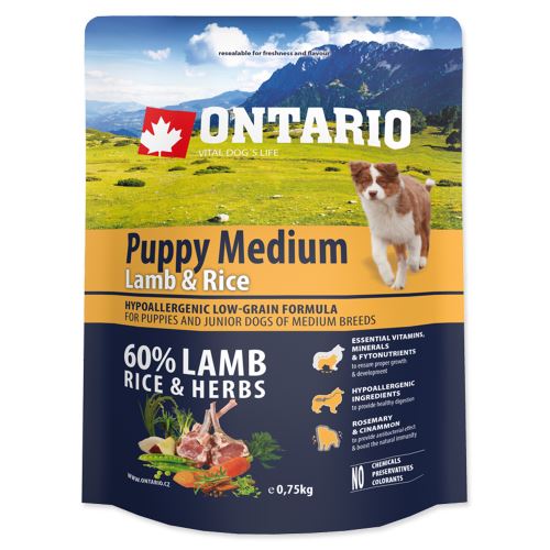 ONTARIO Puppy Medium Lamb &amp; Rice