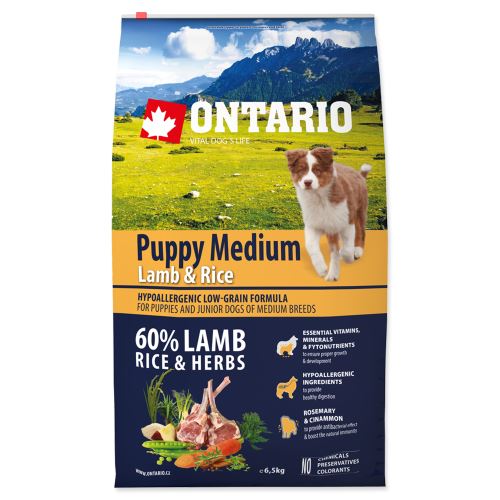 ONTARIO Puppy Medium Lamb & Rice