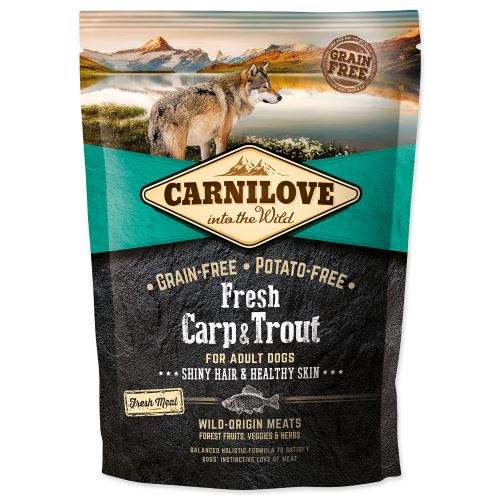 CARNILOVE Fresh Carp &amp; Trout Shiny Hair &amp; Healthy Skin for Adult dogs