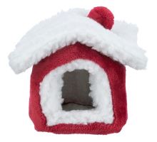 Xmas Cuddly CAVE - plyšový domek pro osmáka 23 x 18 x 24 cm, červená/bílá